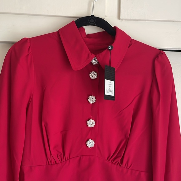 BNWT Hell Bunny Red Mia Swing Dress Size Medium - Picture 4 of 14